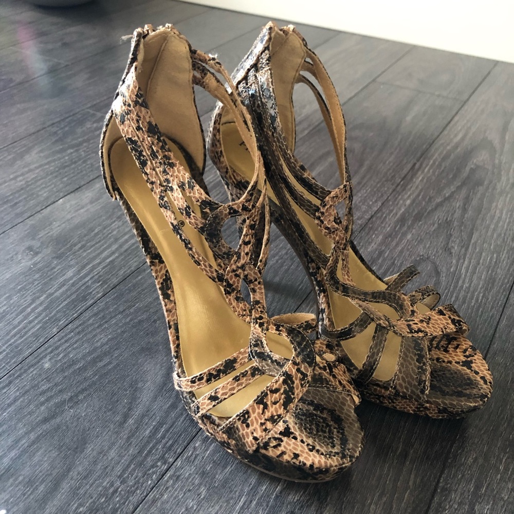 Snake print sandals